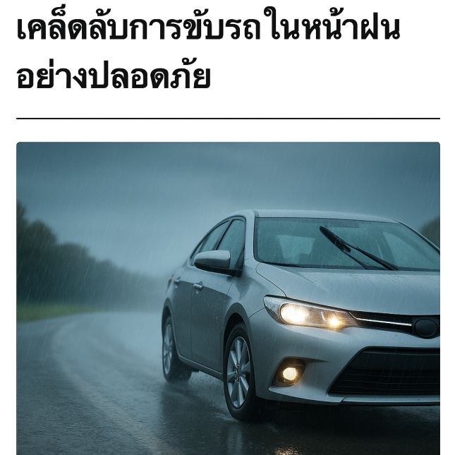 เคล็ดลับการขับรถในหน้าฝนอย่างปลอดภัย