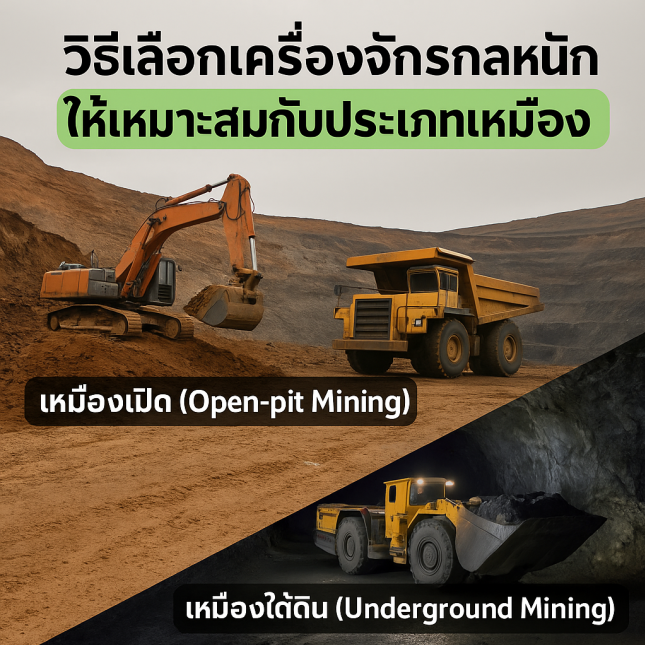 วิธีเลือกเครื่องจักรกลหนักให้เหมาะสมกับประเภทเหมือง