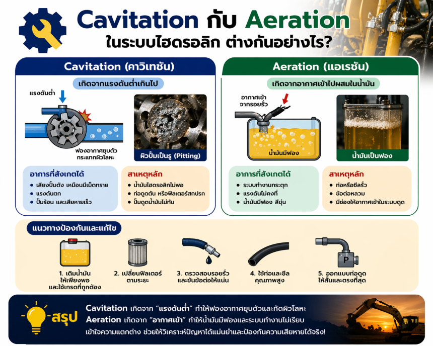 การวิเคราะห์ Cavitation และ Aeration ในระบบไฮดรอลิก พร้อมแนวทางแก้ไข