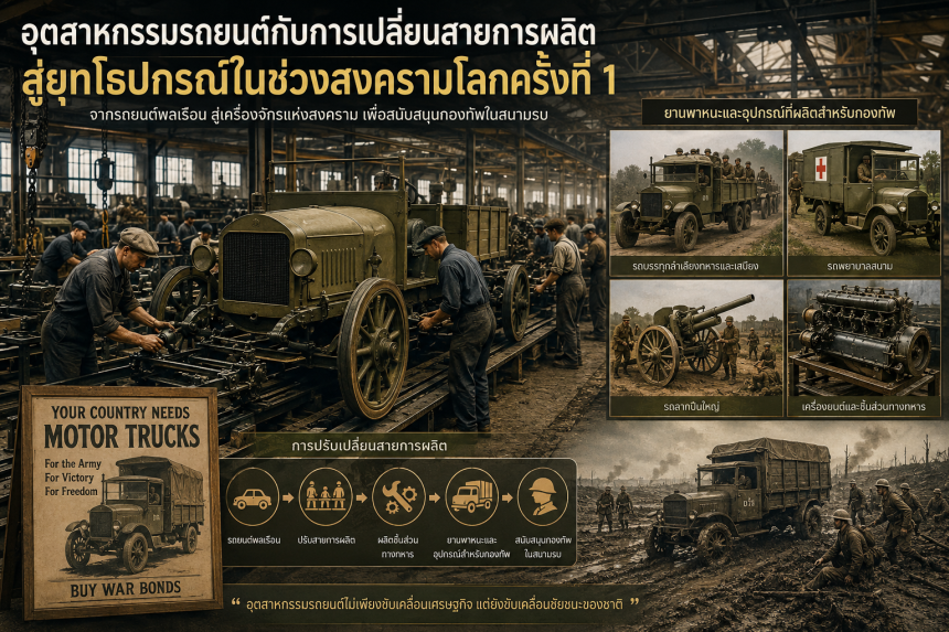อุตสาหกรรมรถยนต์กับการเปลี่ยนสายการผลิตสู่ยุทโธปกรณ์ในช่วงสงครามโลกครั้งที่ 1