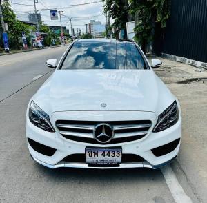 Mercedes-Benz, C-Class 2015 Benz  C300 AMG Bluetec Hybrid สีขาว ปี 2015 จด18 ไมล์ 80,000 กม. - รถมือสอง Mellocar